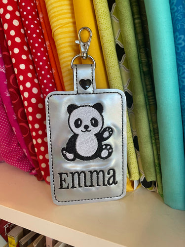 Panda Double Sided Luggage Tag snap tabDesign for 5x7 Hoops