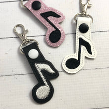 Music Note snap tab In The Hoop embroidery design