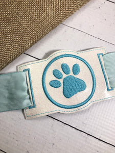 Paw Print Sliders for Dog Collars or Bracelets or Bookbands Design