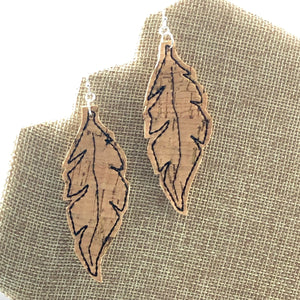 Feather Earrings embroidery design for Vinyl and Leather