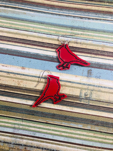 Cardinal Outline Earrings embroidery design