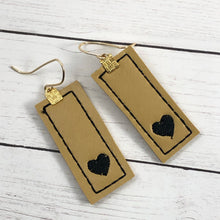 Bar with Heart Earrings embroidery design