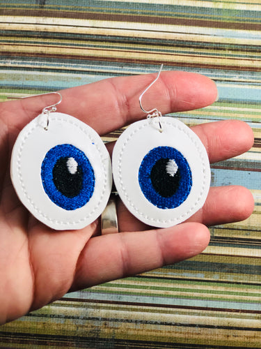 I See You Eyeball STITCHING Earrings embroidery design