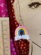 Rainbow Freestanding Lace Fringe Earrings embroidery design
