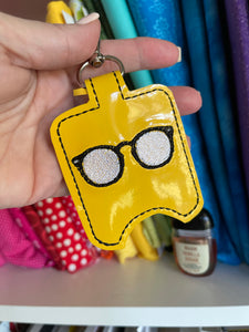 Glasses Hand Sanitizer Holder Snap Tab Version In the Hoop Embroidery Project 1 oz for 5x7 hoops