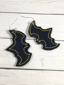 Bat Earrings embroidery design