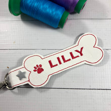 BLANK Dog Bone snap tab for NAMES for 5x7 hoops