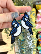 Bluejay FSL Earrings - In the Hoop Freestanding Lace Earrings