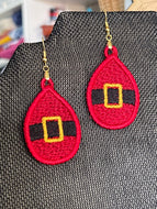 Santa Belly FSL Earrings - In the Hoop Freestanding Lace Earrings