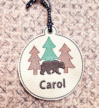 Bear and Trees Christmas Ornament for 4x4 hoops