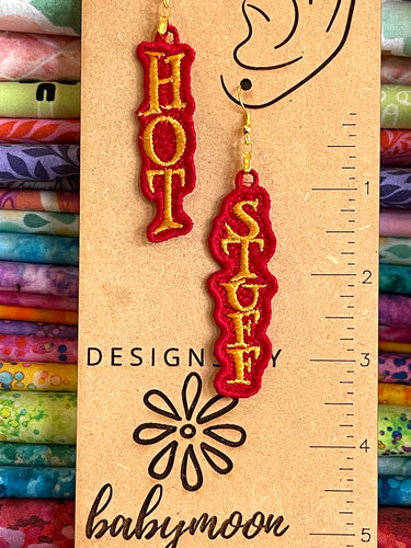 Hot Stuff FSL Earrings - In the Hoop Freestanding Lace Earrings