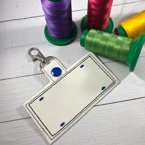 Blank License Plate Embroidery Snap Tab