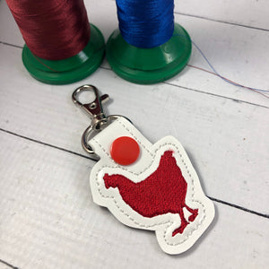 Tiny Chicken snap tab embroidery design