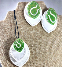Tennis Stitching Layers Earrings and Pendant embroidery design for Vinyl and Leather