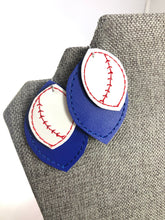 Pendientes de capas de costura de softbol de béisbol y diseño de bordado colgante para vinilo y cuero