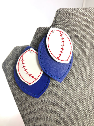 Baseball Softball Stitching Layers Boucles d’oreilles et pendentif broderie design pour vinyle et cuir