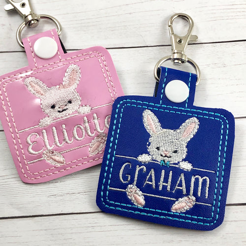 Baby BUNNY Boy and Girl Set snap tab Diaper Bag EASTER Tag for 4x4 hoops