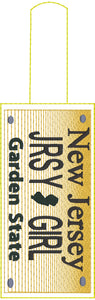 New Jersey Plate Embroidery Snap Tab