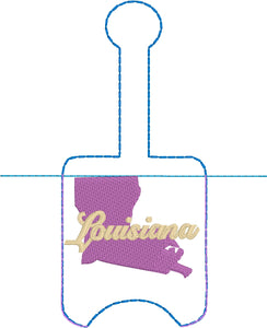 Louisiane Hand Sanitizer Holder Snap Tab Version In the Hoop Broderie Project 1 oz BBW pour cerceaux 5x7