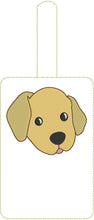 Labrador Puppy Face Double Sided Luggage Tag Design for 5x7 Hoops
