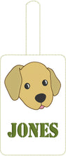 Labrador Puppy Face Double Sided Luggage Tag Design for 5x7 Hoops