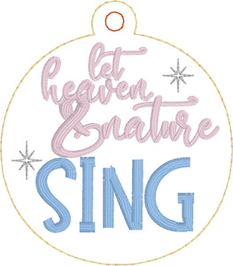 Let Heaven and Nature SING Christmas Ornament for 4x4 hoops
