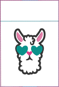 Cute Llama Design Pen Pocket In The Hoop (ITH) Embroidery Design
