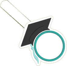 Monogram blank Graduation Cap snap tab for 4x4 hoops