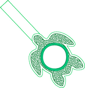 Monogram BLANK Sea Turtle tag snap tab for 4x4 hoops