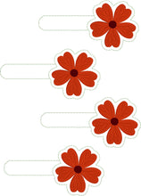 Geranium snap tab embroidery design