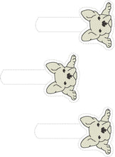 Frenchie French Bulldog snap tab In the Hoop Embroidery Design
