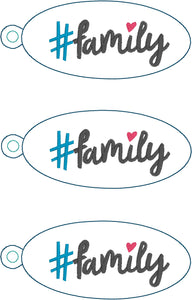 Hashtag FAMILY Eyelet Tag