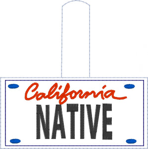 California Plate Embroidery Snap Tab