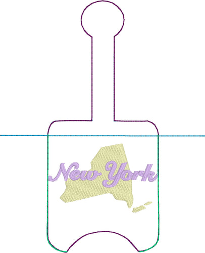 New York Hand Sanitizer Holder Snap Tab Version In the Hoop Embroidery Project 1 oz BBW for 5x7 hoops