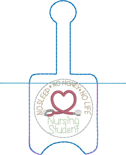 Support de désinfectant pour les mains pour étudiants en soins infirmiers Version à onglet pression dans le projet de broderie de cerceau 1 oz BBW pour cerceaux 5x7