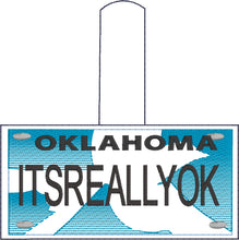 Oklahoma Plate Embroidery Snap Tab