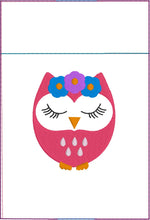 Cute Owl Design Pen Pocket In The Hoop (ITH) Embroidery Design