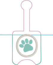 Paw Print Hand Sanitizer Holder Snap Tab In the Hoop Embroidery Project 1 oz BBW for 5x7 hoops