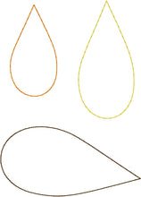 Extra Large Three Layer Teardrop Earrings and Pendant embroidery design for Vinyl and Leather