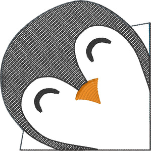 Diseño de marcapáginas de esquina de pingüino