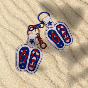 All American Flip Flops snap tab In The Hoop embroidery design