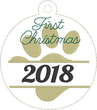 Pets First Christmas Ornament for 4x4 hoops