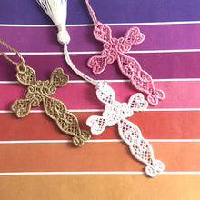 Heart Cross Freestanding Lace Bookmark for 4x4 hoops