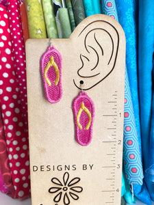 FSL Flip Flop Earrings - In the Hoop Freestanding Lace Earrings