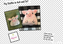 Animal relleno de cerdo Stuffie en el diseño de bordado de aro