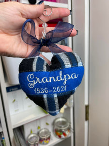 Memory Heart Ornament for 4x4 and 5x7 hoops