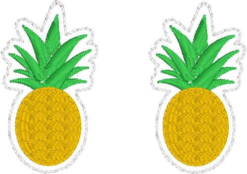 Diseño de bordado de pendientes de piña para vinilo y cuero