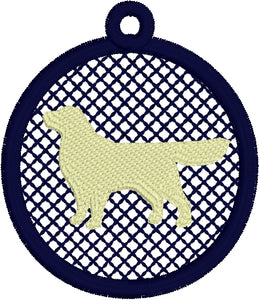 Golden Retriever Lace Pendant for 4x4 hoops
