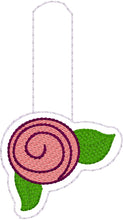 Rosebud snap tab In the Hoop embroidery design