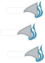 Shark Fin snap tab embroidery design